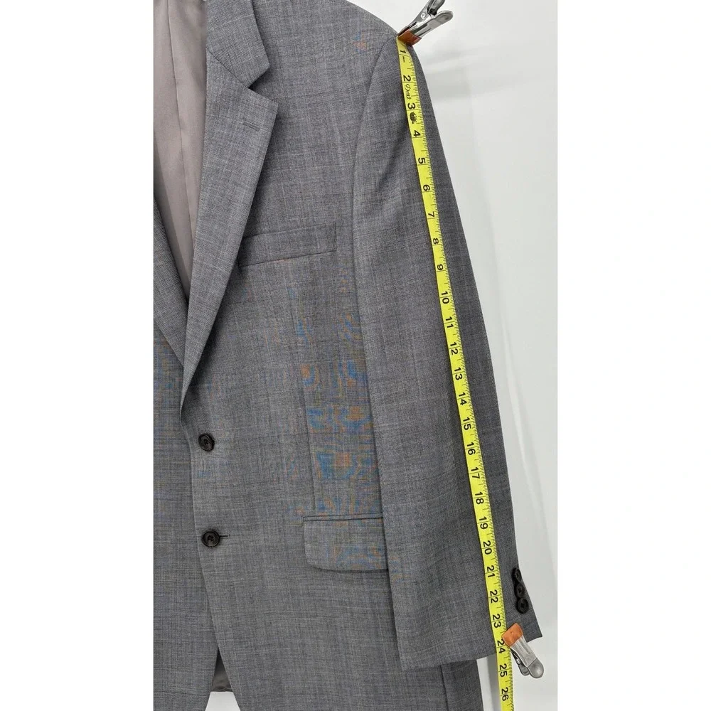 Lauren Ralph Lauren Wool Blazer‎ Sport Coat 42R Gray Plaid Classic Fit Jacket